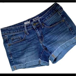 Mission Denim Mid-Rise Midi Shorts